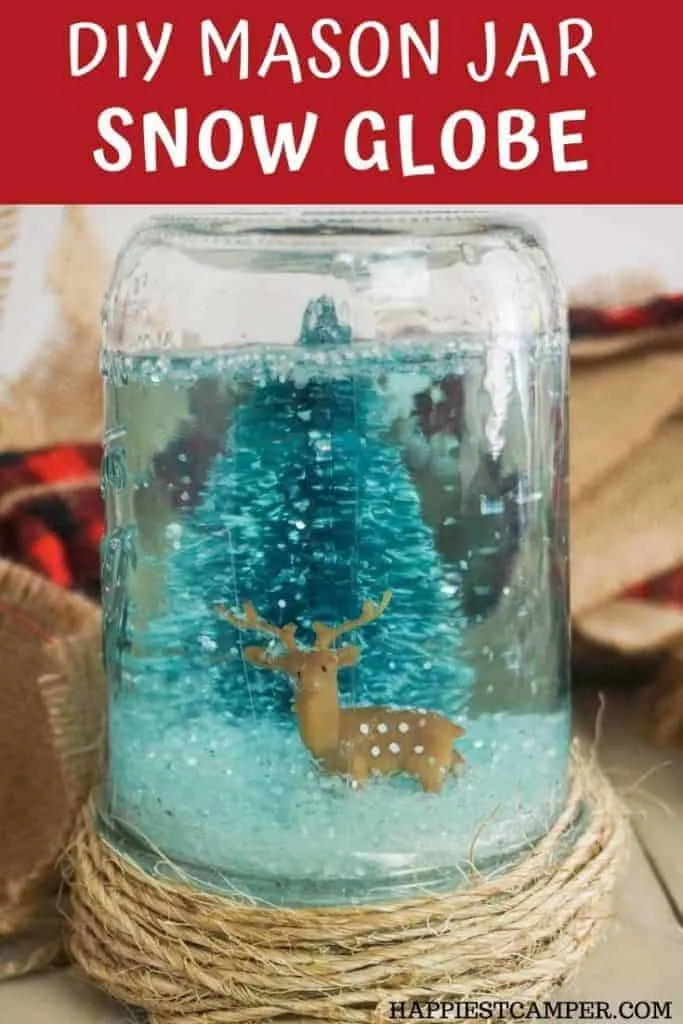 How to make a snow globe with a mason jar winter kids craft.