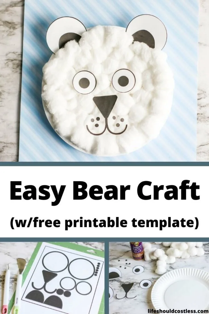 Free bear cut out template art and craft idea.