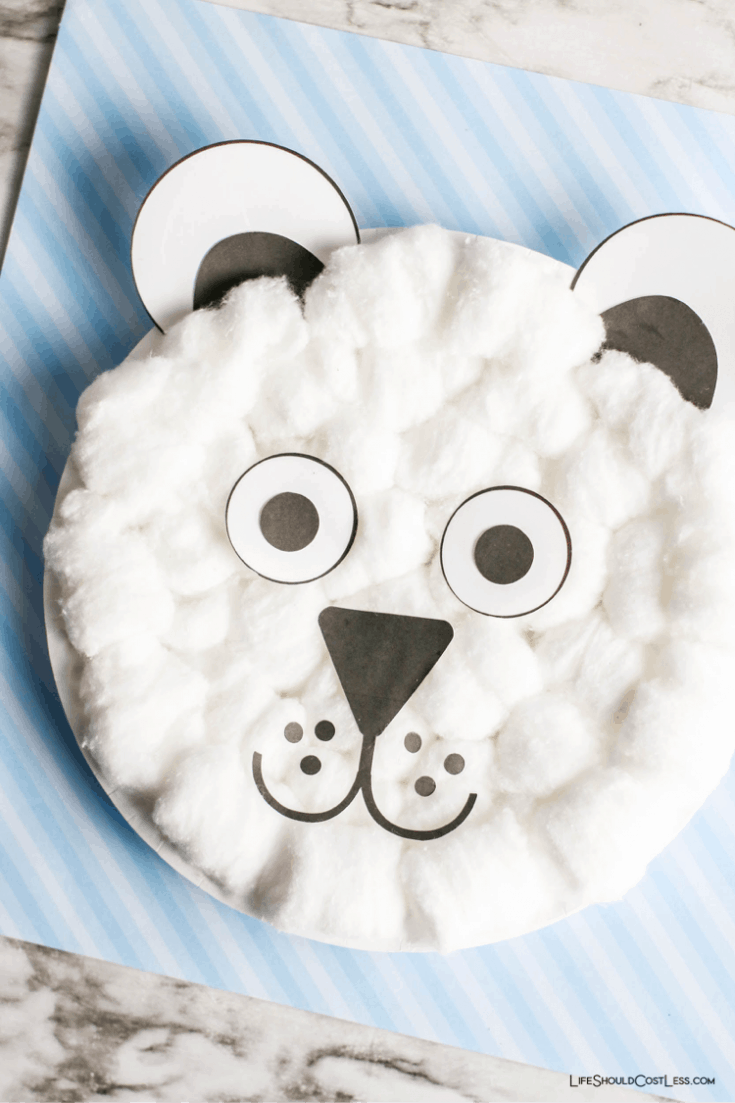 Easy Polar Bear Paper Plate Craft - Life Should Cost Less