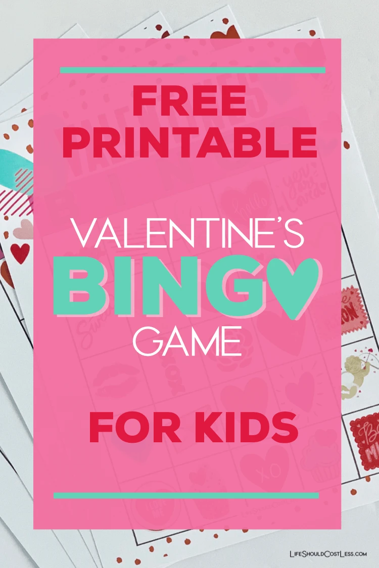 Valentine's day bingo cards. lifeshouldcostless.com