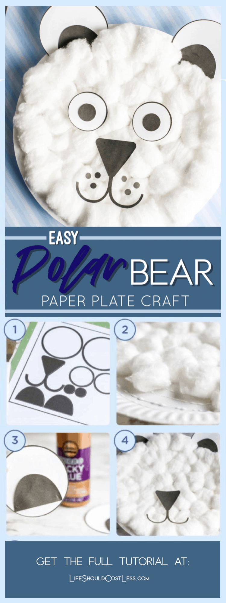 Easy Polar Bear Paper Plate Craft - Life Should Cost Less