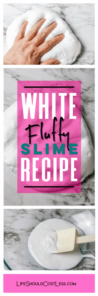 fluffy slime recipe, learn how to make the easy recipe. lifeshouldcostless.com