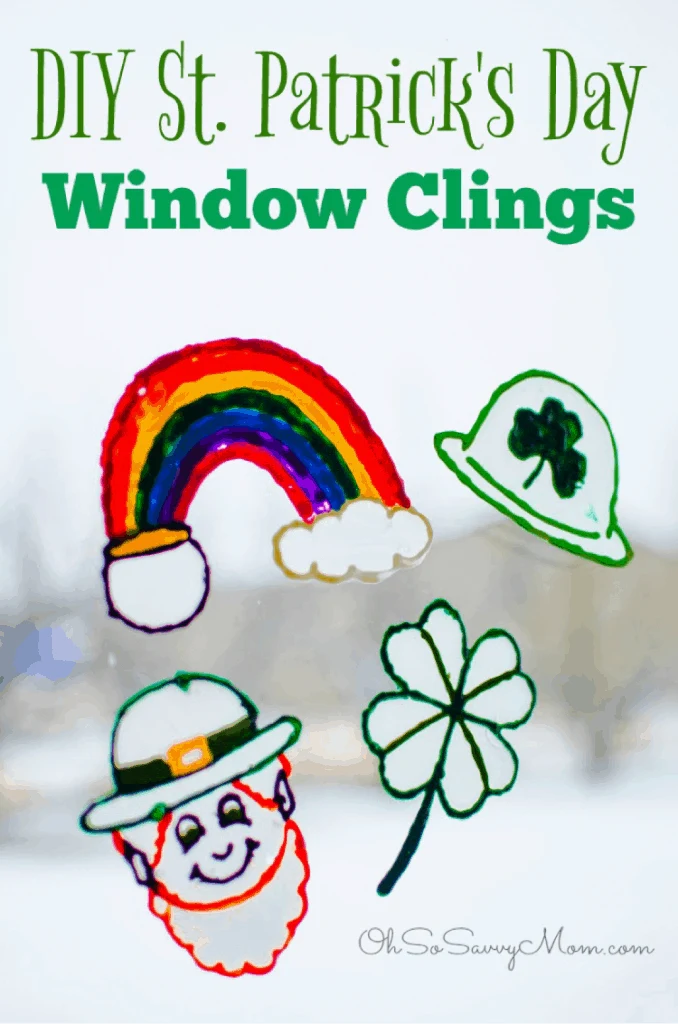 DIY St patricks day window clings craft lifeshouldcostless.com