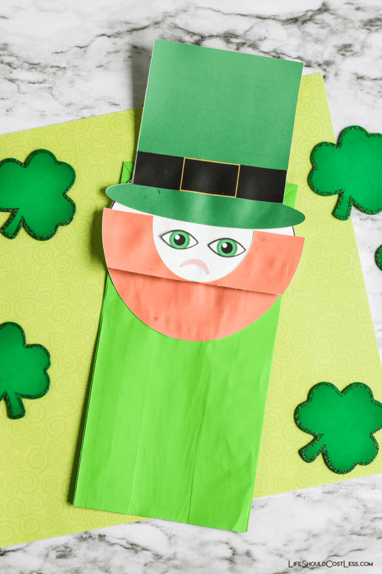 Easy Puppet Leprechaun St Patrick's Day Craft - Life Should Cost Less