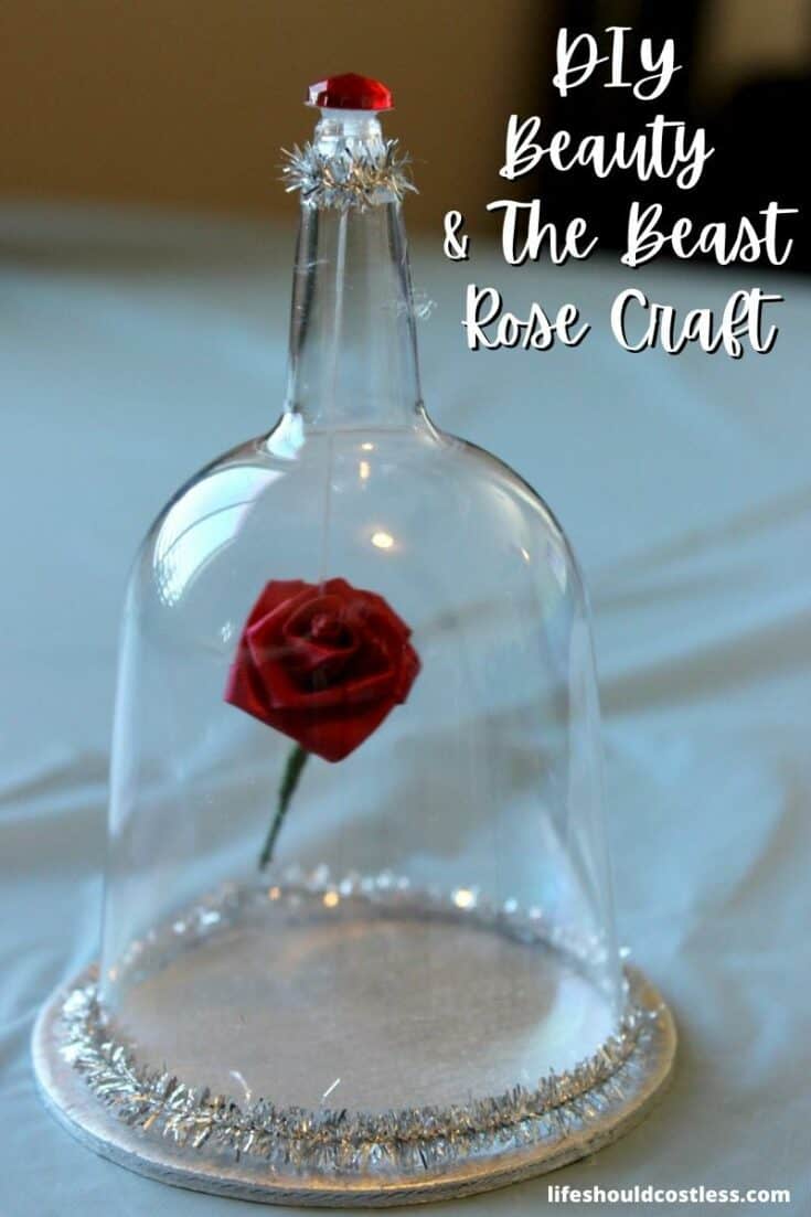DIY beauty and the beast rose craft. Enchanted rose in glass jar/vase. lifeshouldcostless.com