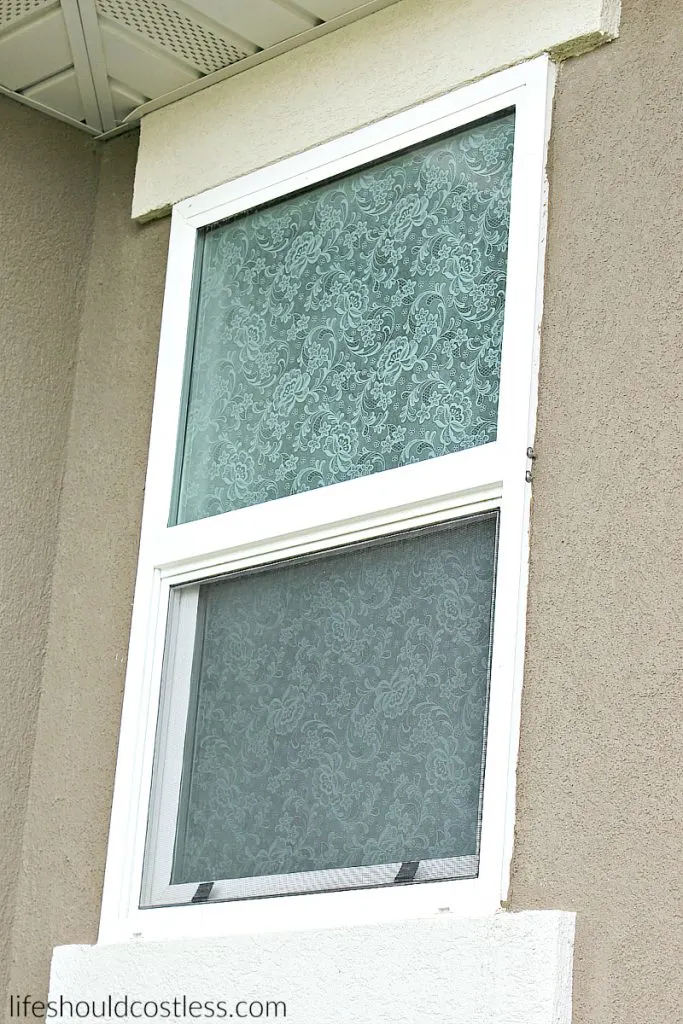 DIY Lace Covered Windows - Life Should Cost Less