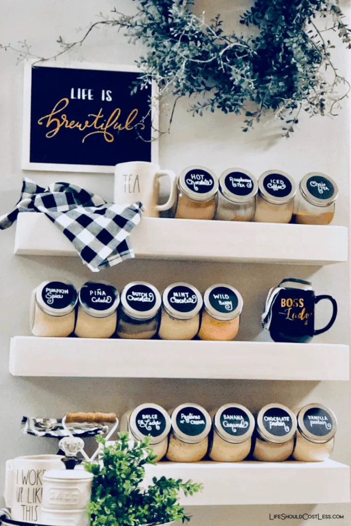 DIY HOME COFFEE BAR  COFFEE & TEA STATION 