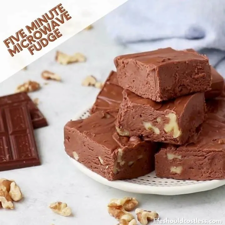 Five Minute Microwave Fudge Recipe (Video) - Life Should Cost Less