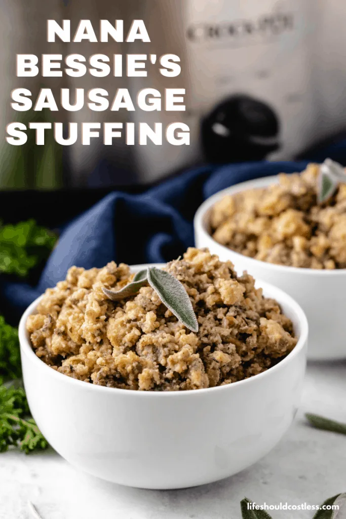jimmy dean sage sausage used in nana bessie's sausage stuffing recipe for slow cooker.