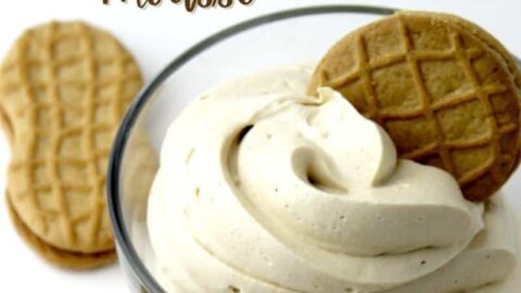 Three ingredient mousse with peanut butter and whip cream/cool whip