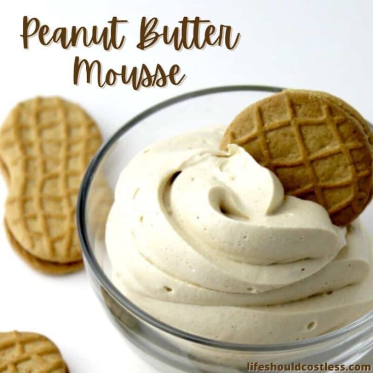 Three ingredient mousse with peanut butter and whip cream/cool whip
