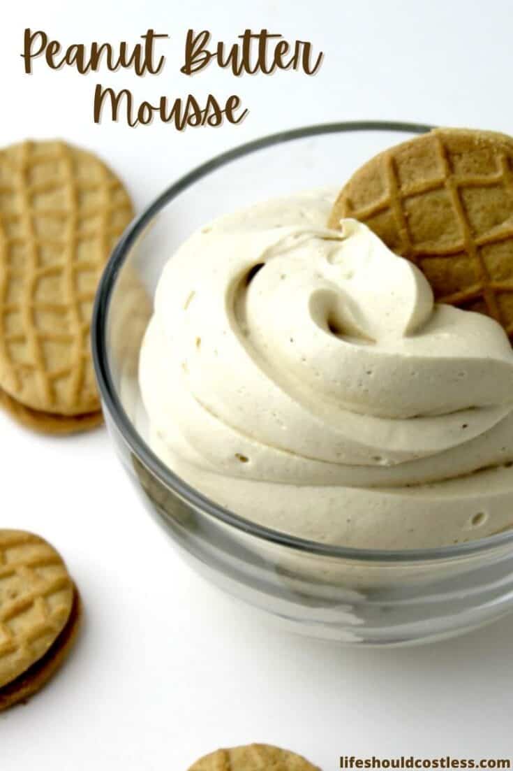 Easy three ingredient peanut butter mousse moose recipe.