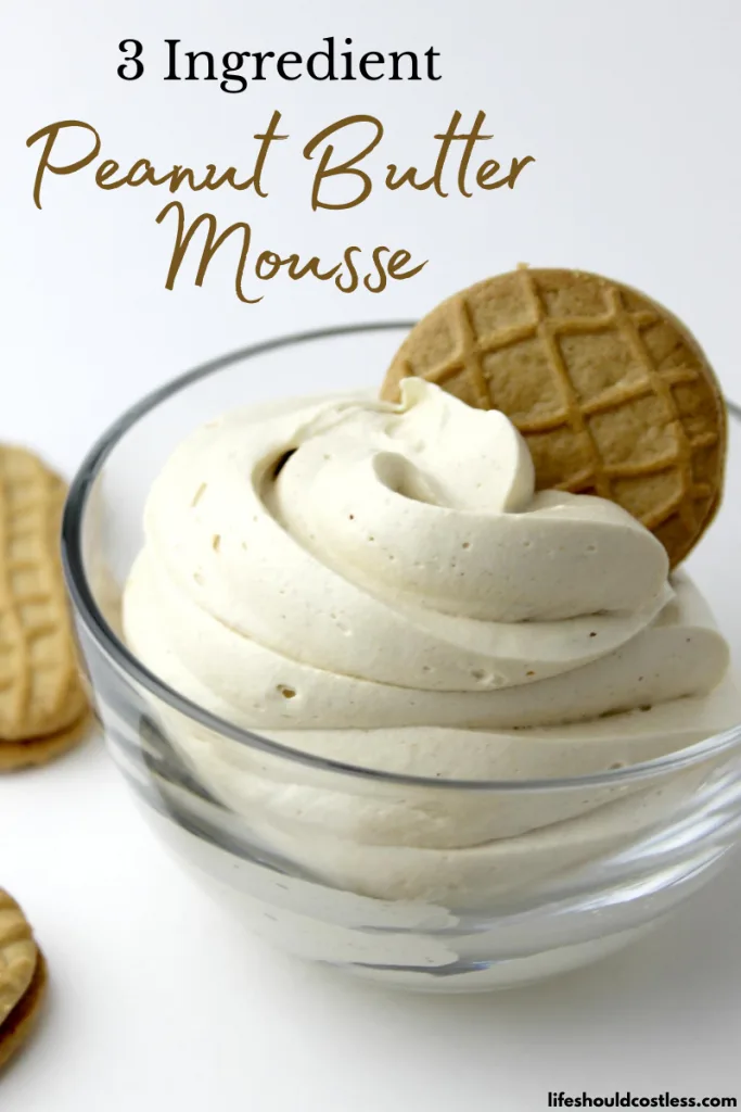3 Ingredient Easy Peanut Butter Mousse Recipe.