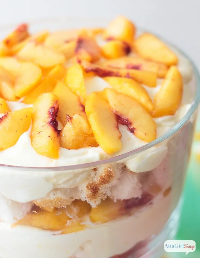 Peach trifle, icebox cake recipe.