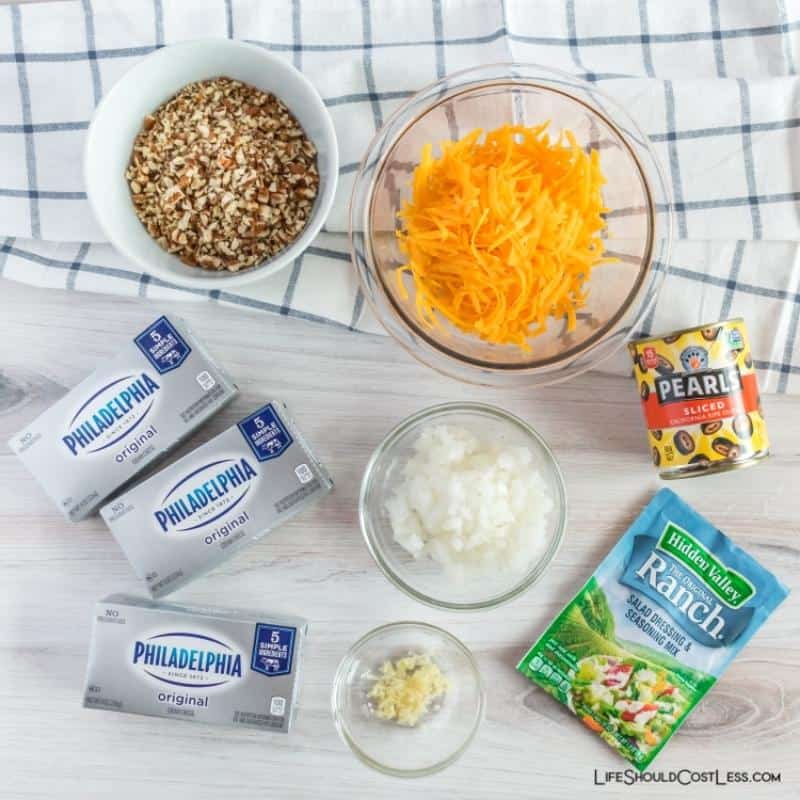 easy cheese ball recipe with cream cheese and ranch dressing packet