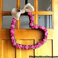 DIY wreath for Valentine's Day.