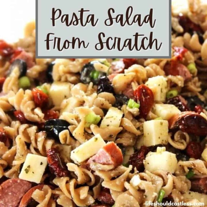 How to make homemade pasta salad step by step from scratch. Pasta salad basics.