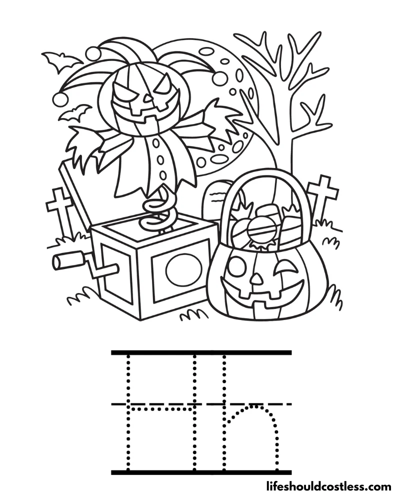 H Is For Halloween Coloring Page Example
