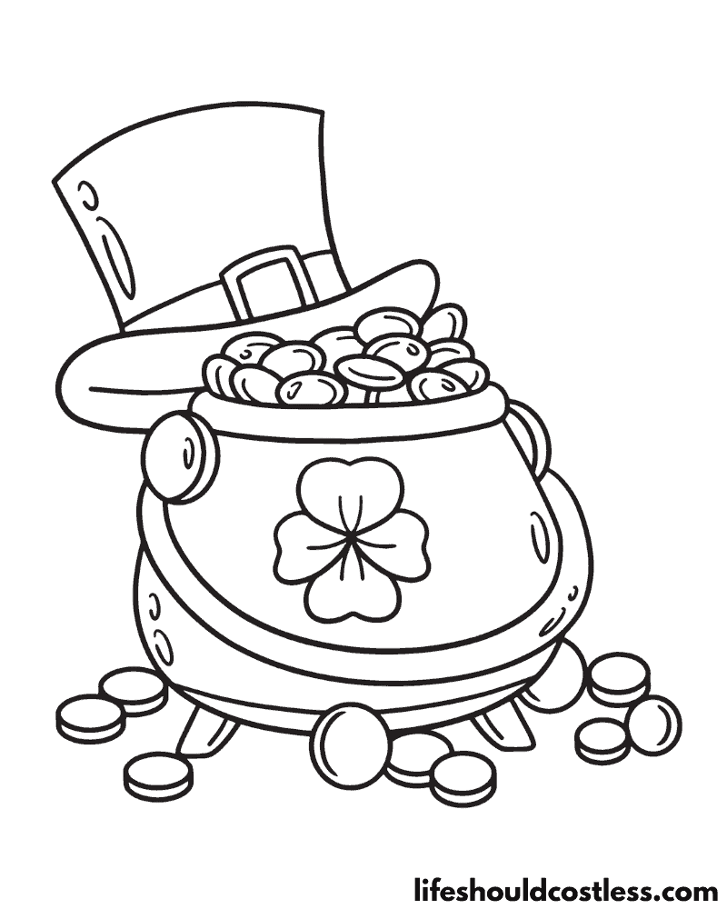 pot of gold coloring page example