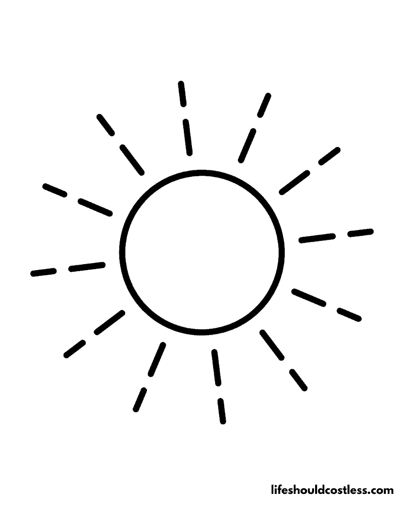 Coloring Page Sun Example
