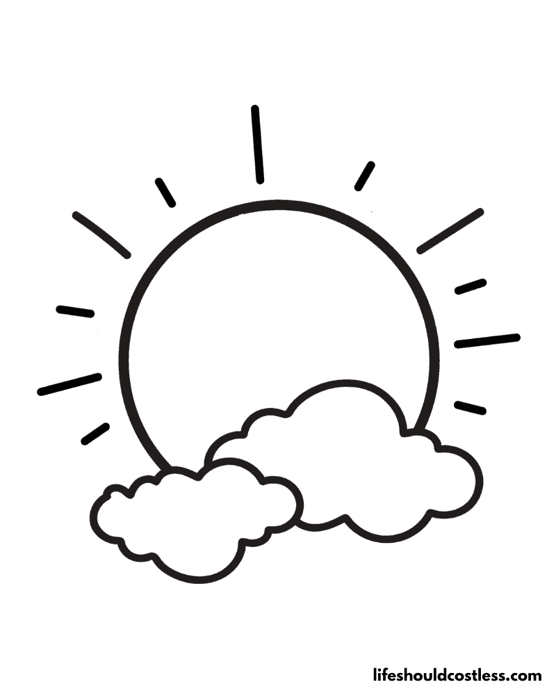 Coloring Pages For Sun And Clouds Example
