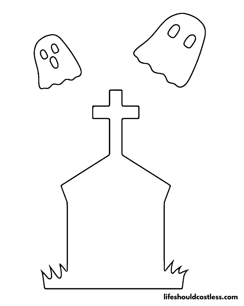 Coloring Pages Ghosts In Graveyard Example