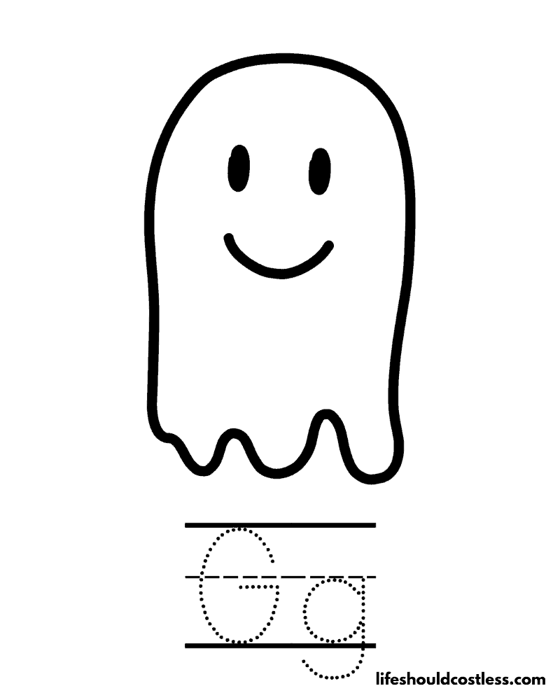 Letter G Is For Ghost Coloring Page Example