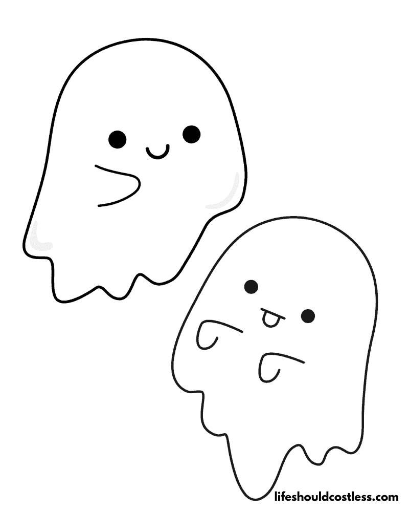 Playing Ghosts Coloring Pages Example