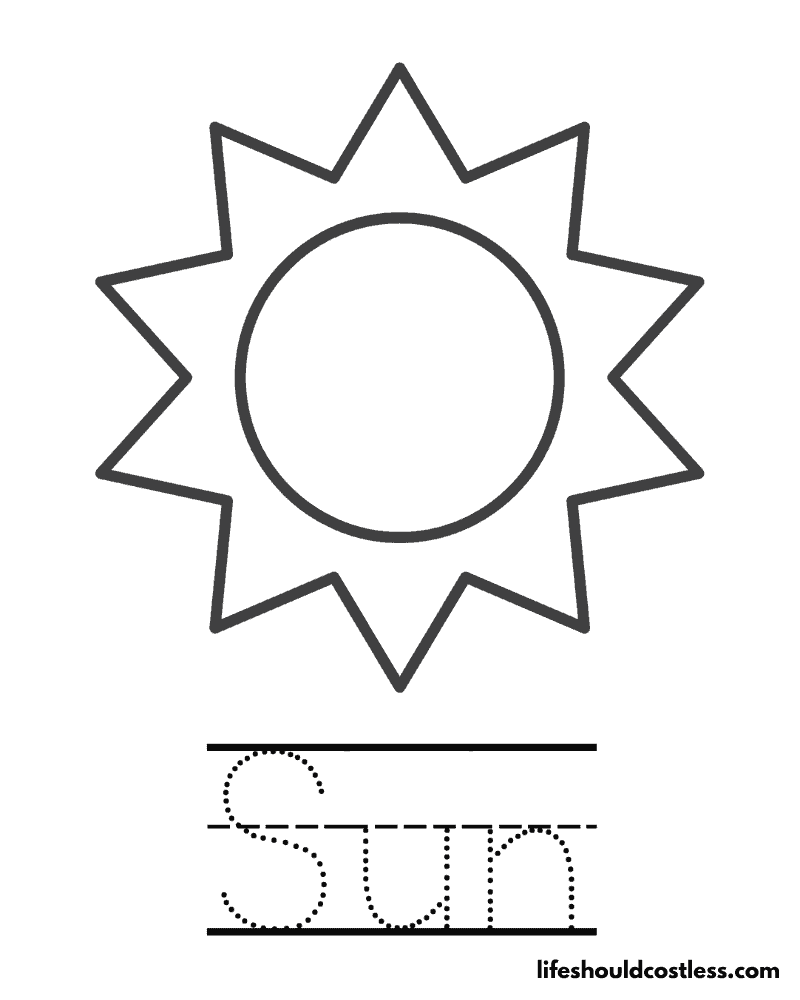 Letter S Is For Sun Worksheet Example