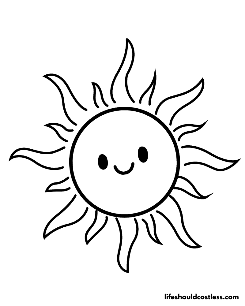 Sun Colouring Page Example
