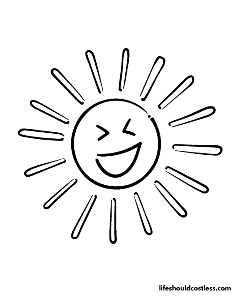 Sun Coloring Pages (free printable PDF templates) - Life Should Cost Less