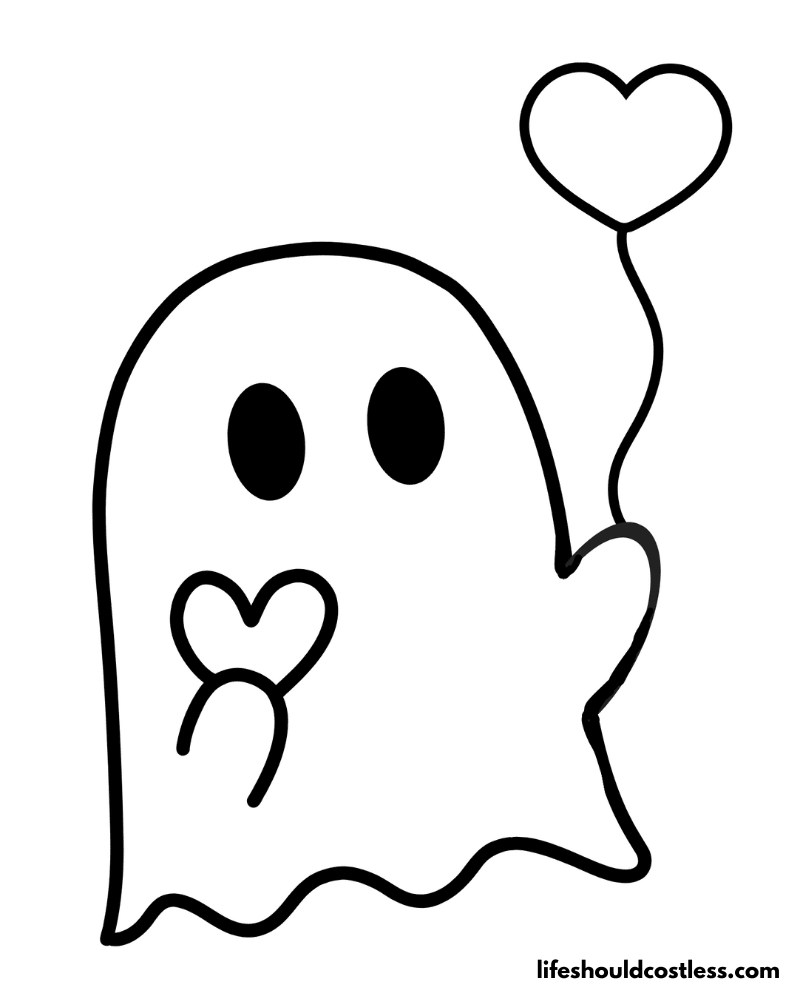 Valentine Colouring Pages Ghost Example