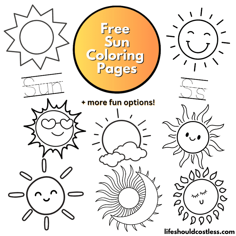 sun color pages