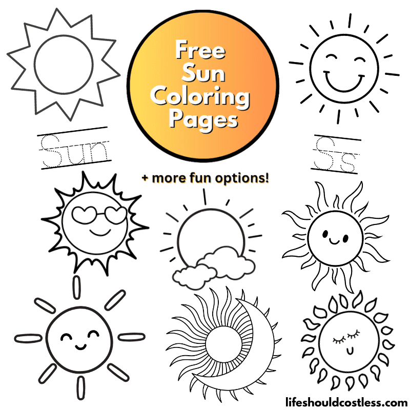 Free Printable Sun Coloring Pages for Kids and Adults