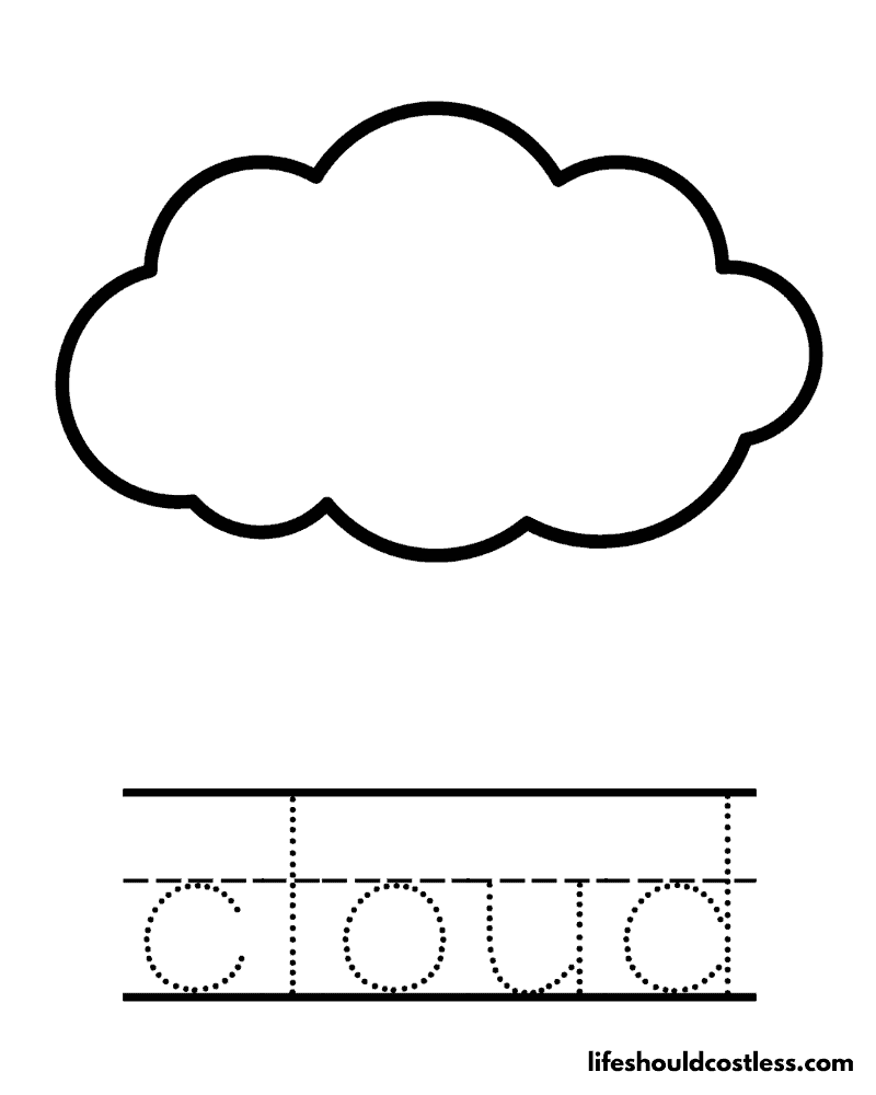 Letter C Is For Cloud Coloring Page Example