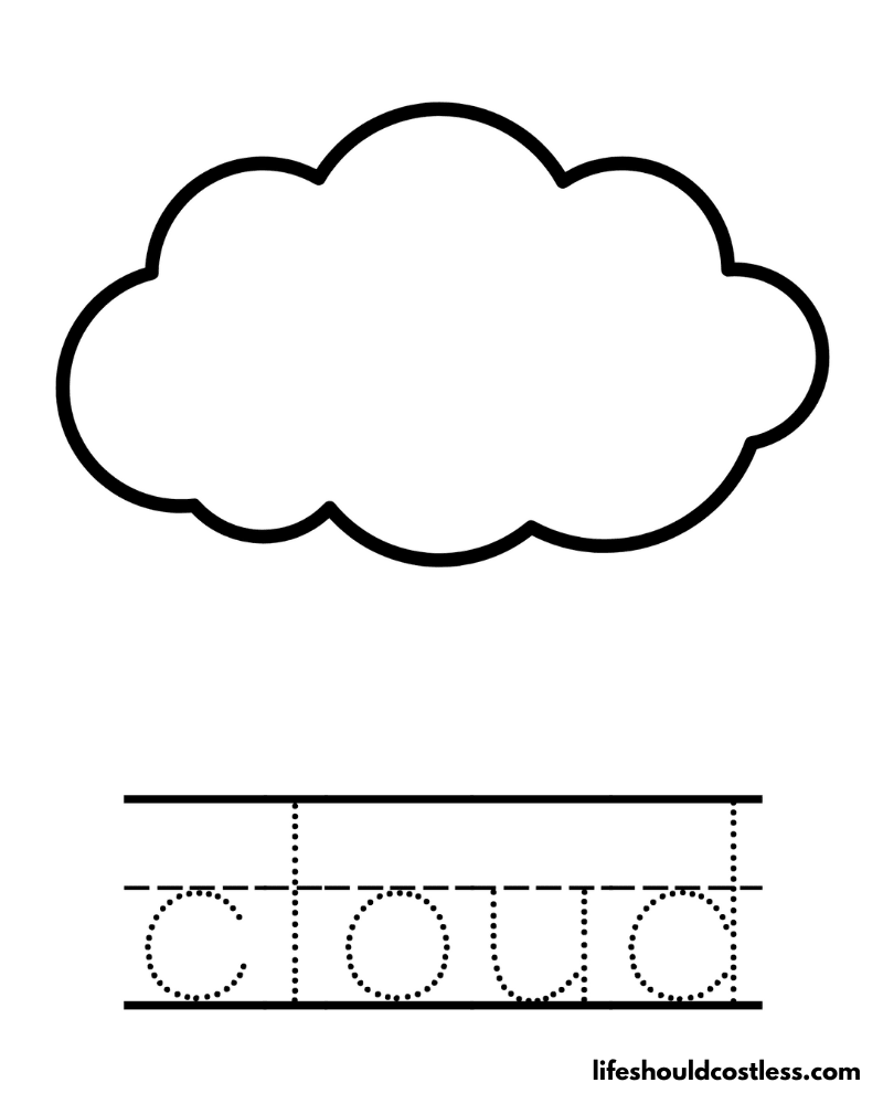 clouds coloring page