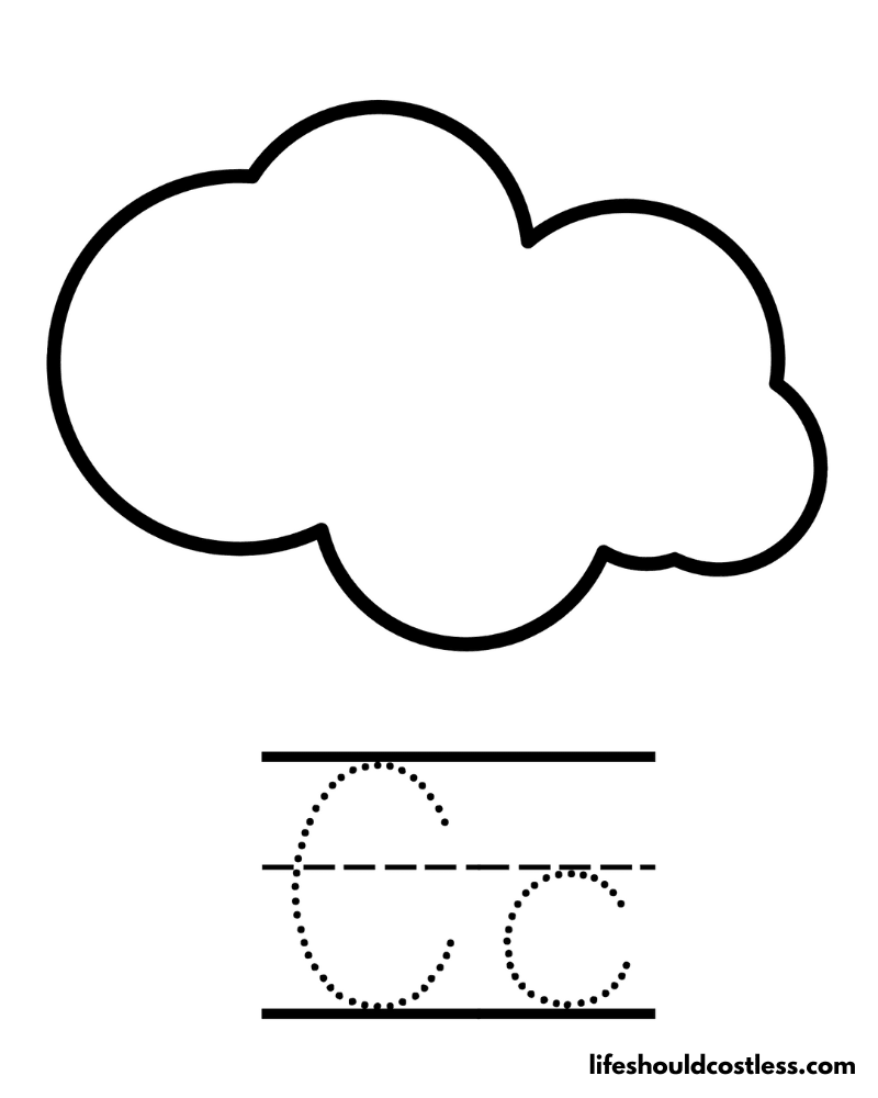 Letter C Is For Cloud Worksheet Example
