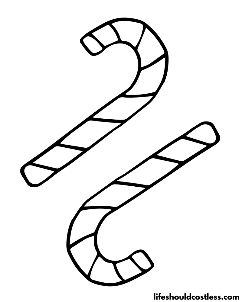 Candy Cane Coloring Page Example