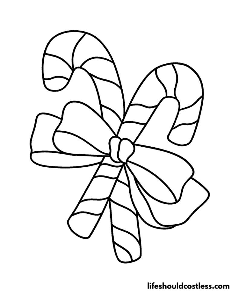 Candy Cane Coloring Pages (free printable PDF templates) - Life Should ...