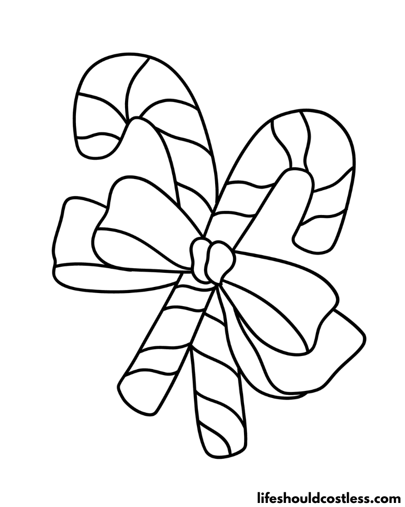 Candy Cane Colouring Page Example