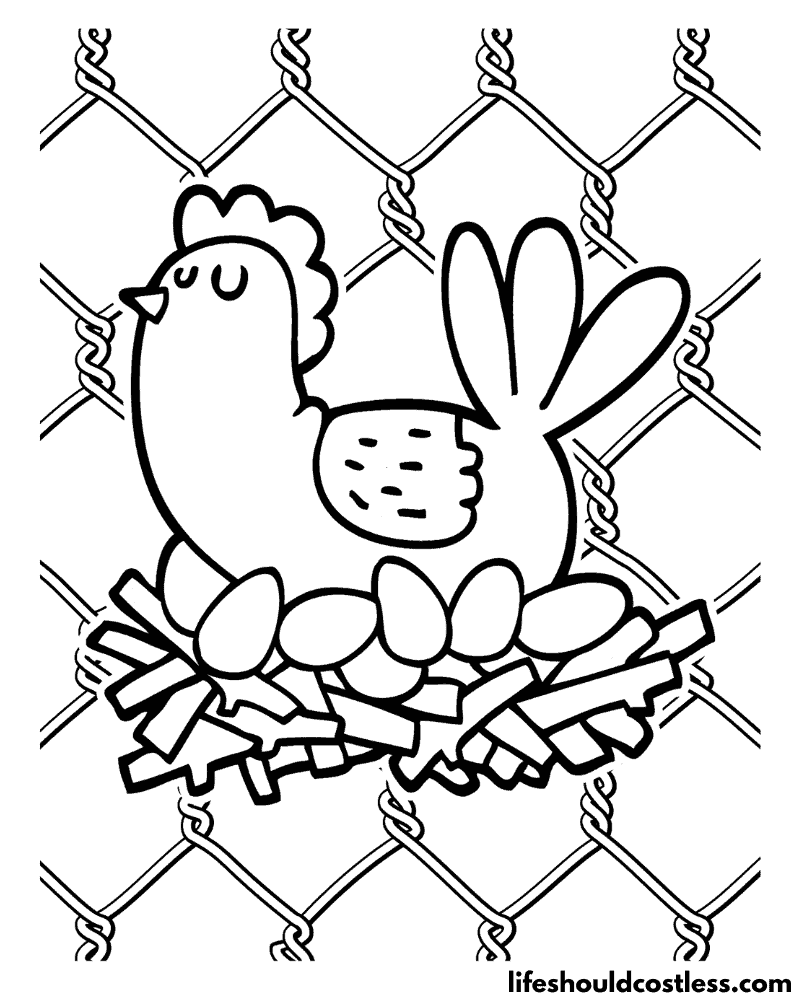 Chicken Coloring Sheets Example