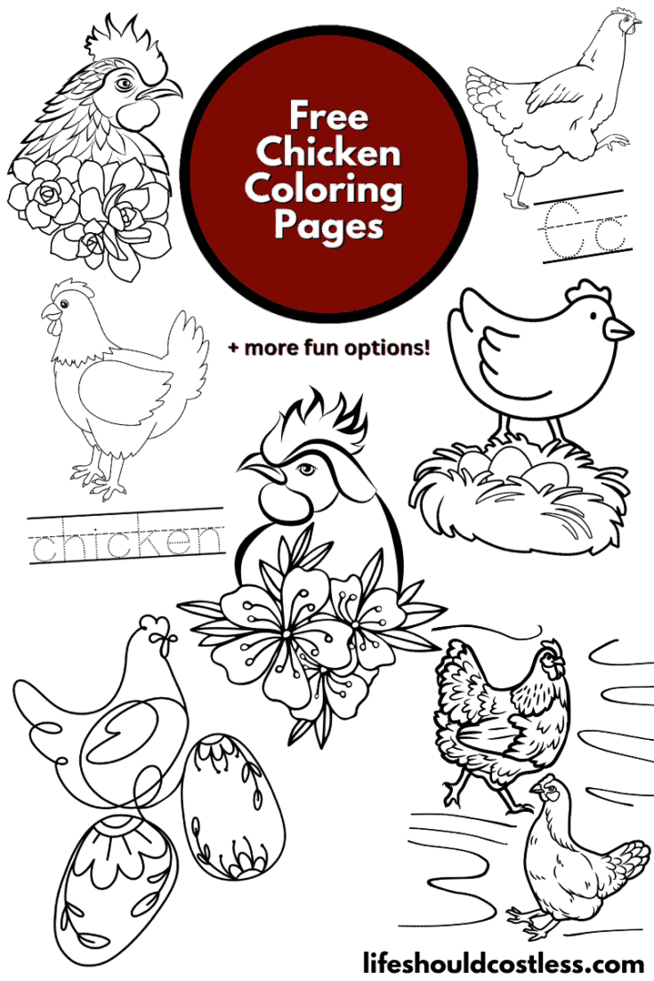 Chicken Coloring Pages (free printable PDF templates) - Life Should ...