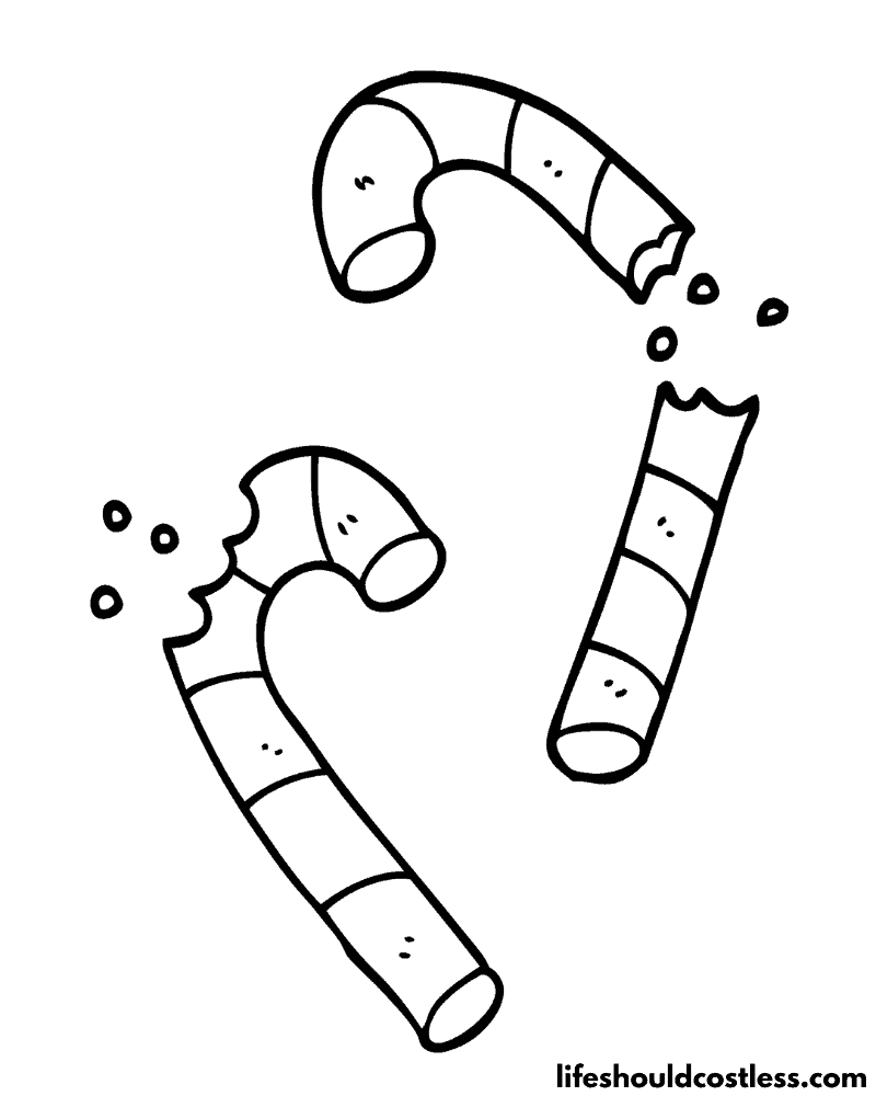 Coloring Page Candy Canes Example