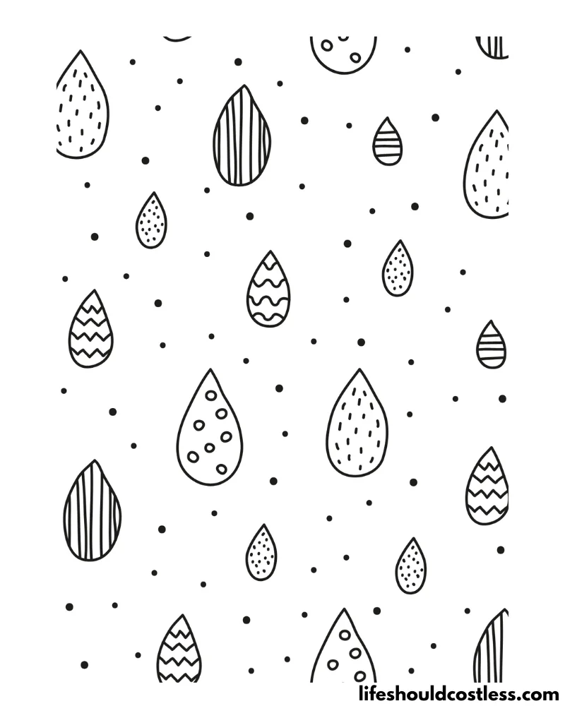 Coloring Page Rain Drop Patterns Example