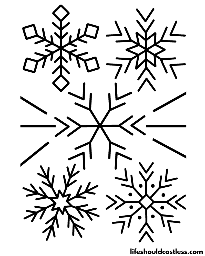 Coloring Page Snowflakes Example