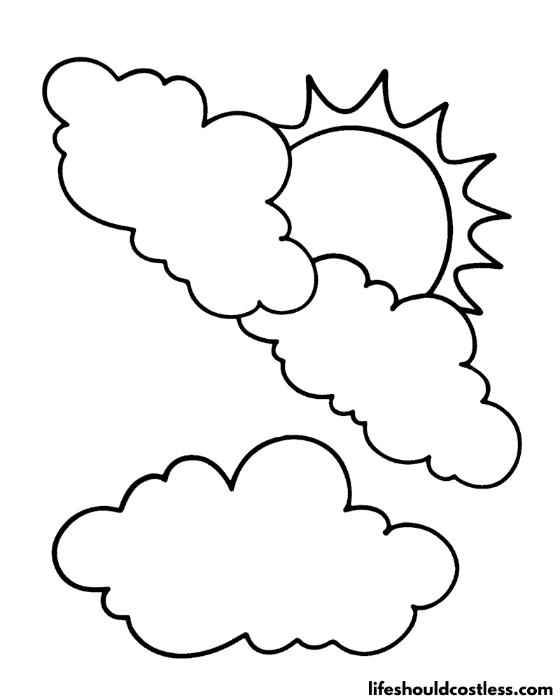 types of cloud coloring pages