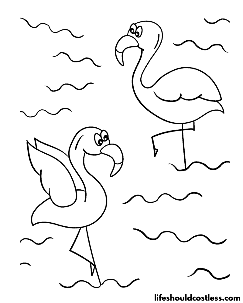 Coloring Pages Flamingos Example