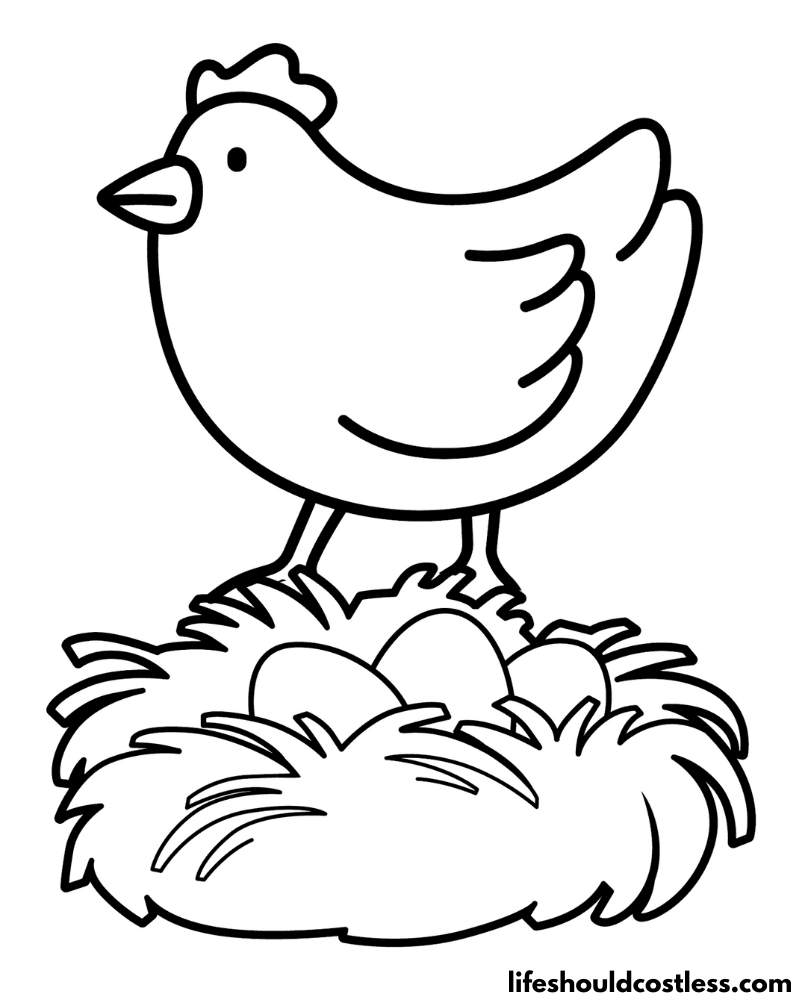 Coloring Pages Of Chicken Example