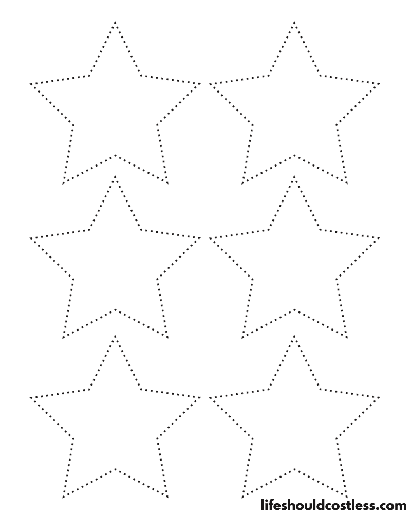 Coloring Pages Of Stars To Trace Or Cut Out Example