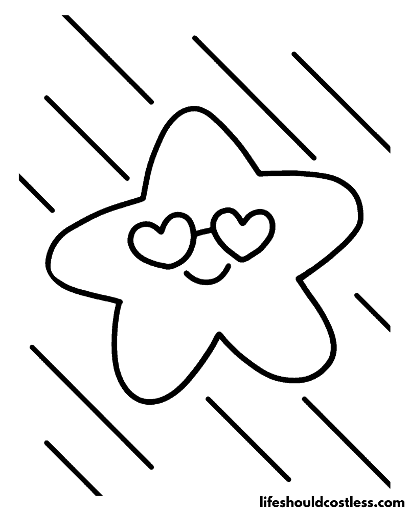 Coloring Pages Star Kawaii Example